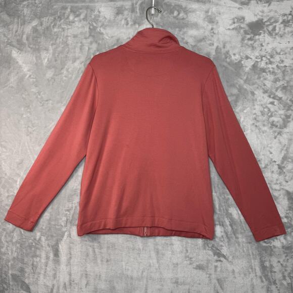 Coldwater Creek Jacket Womens Small Pink Full Zip Mock Neck Pockets Stretch - Picture 2 of 10